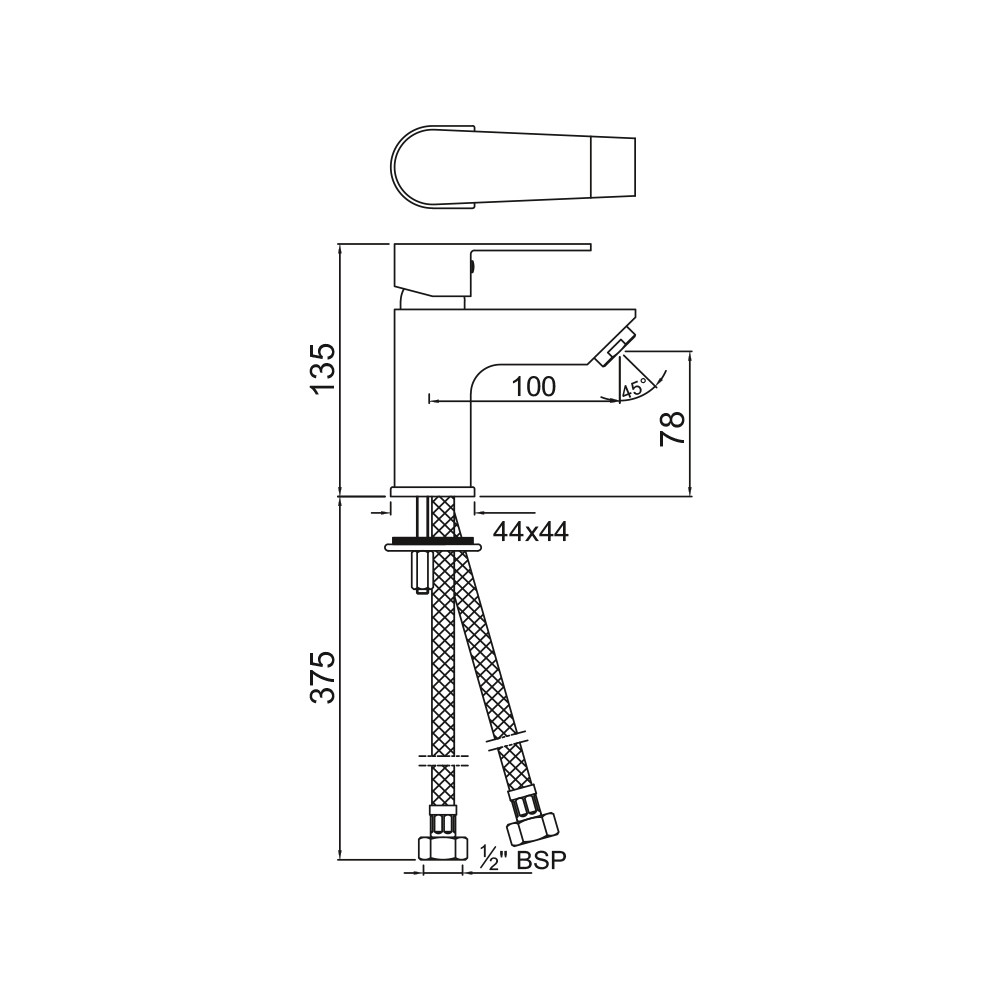 Смеситель для раковины Jaquar Aria ARI-CHR-39001B Смеситель для раковины Jaquar Aria ARI-CHR-39001B