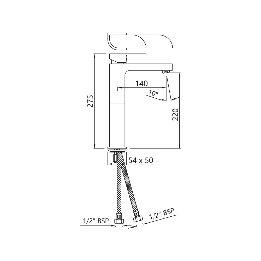Удлиненный смеситель для раковины Jaquar Alive ALI-CHR-85005B Удлиненный смеситель для раковины Jaquar Alive ALI-CHR-85005B