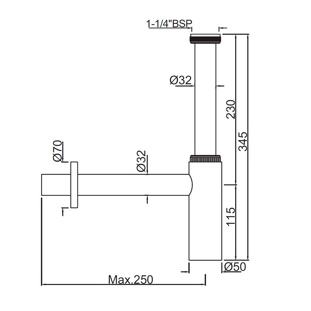 Сифон для раковины Jaquar ALD-CHR-769L250X190 Сифон для раковины Jaquar ALD-CHR-769L250X190