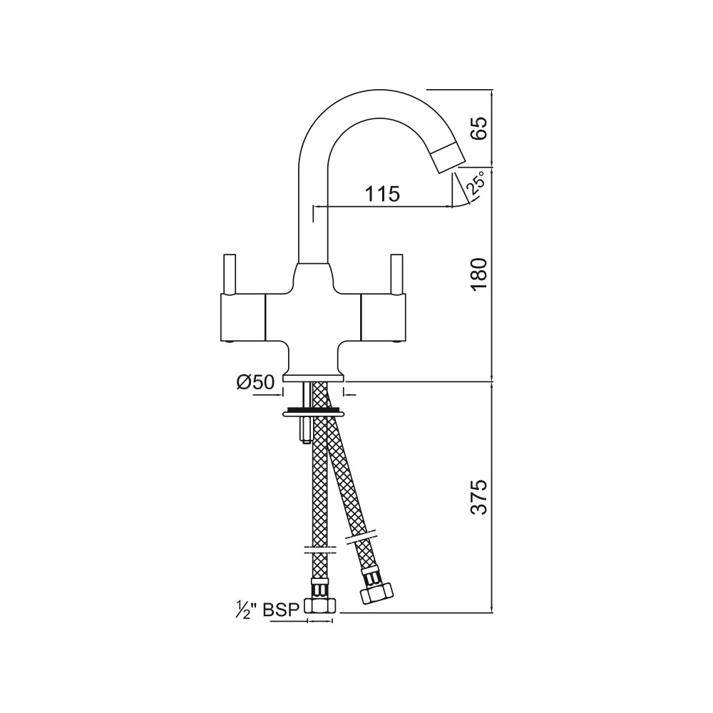 Смеситель для раковины Jaquar Florentine FLR-CHR-5167NB Смеситель для раковины Jaquar Florentine FLR-CHR-5167NB
