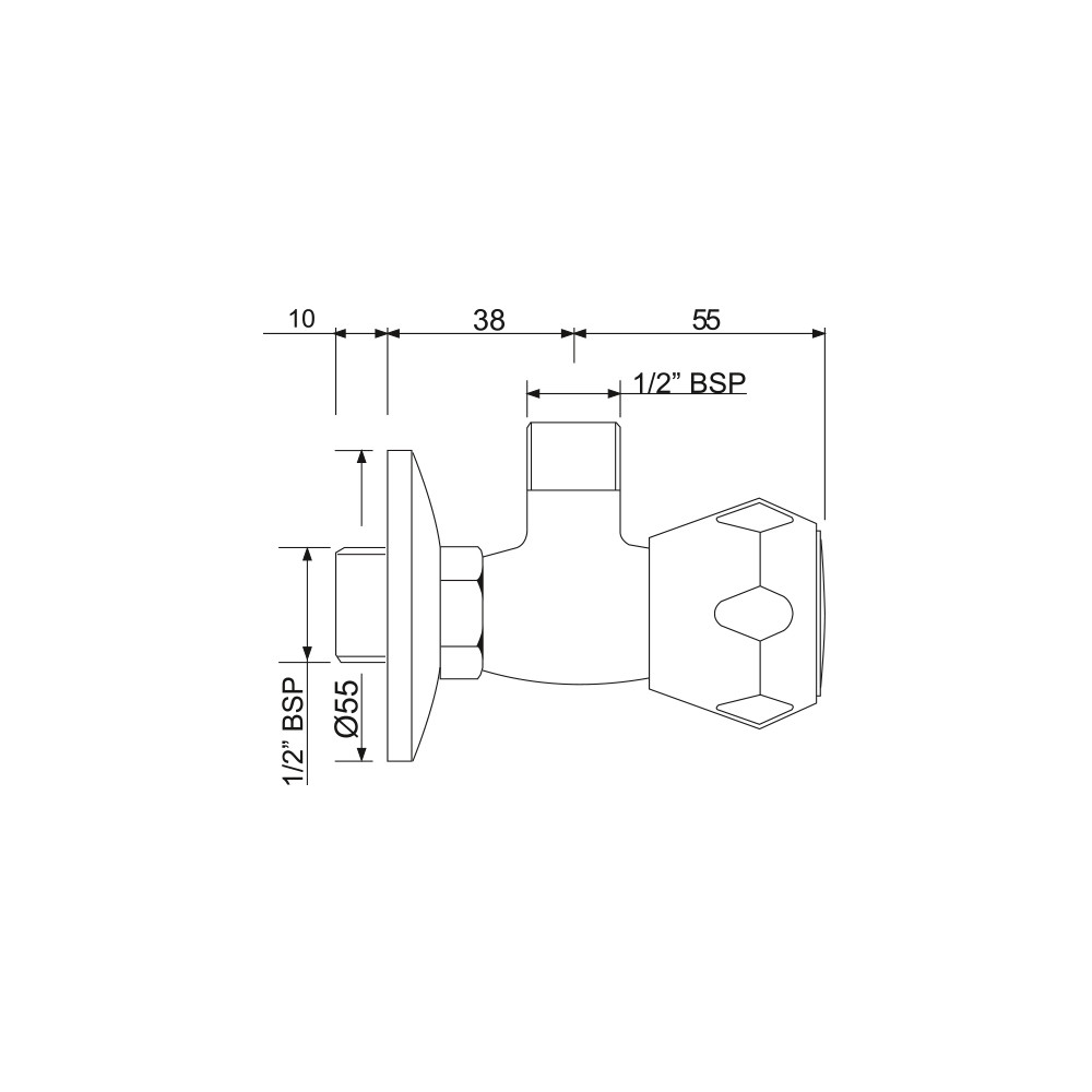 Угловой вентиль Jaquar AQT-CHR-3053 Угловой вентиль Jaquar AQT-CHR-3053